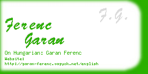 ferenc garan business card
